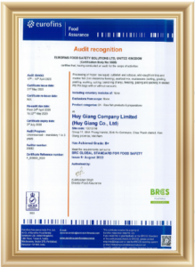 BRCGS Audit Certificate