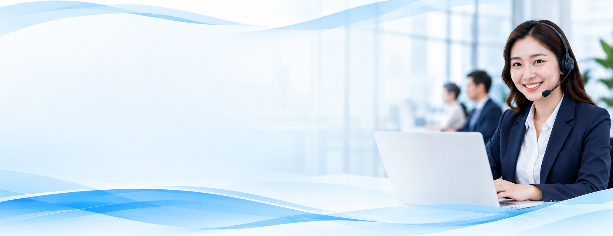 Support specialist with blue waves