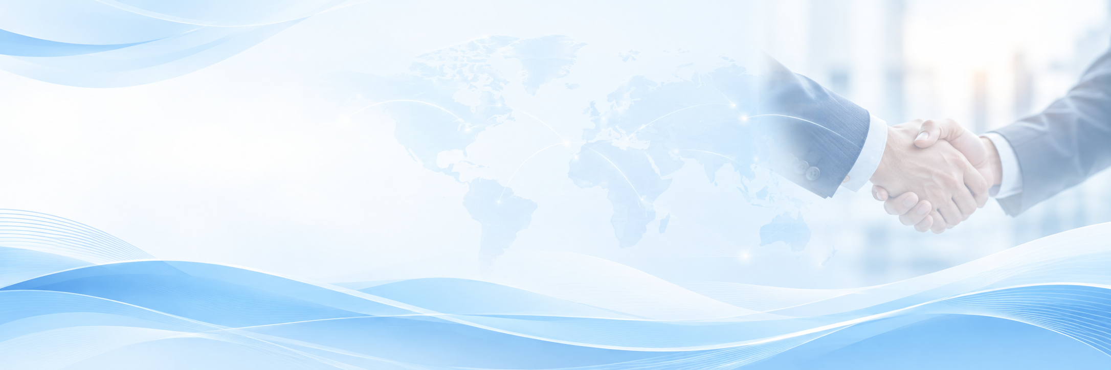 World map with blue ocean waves